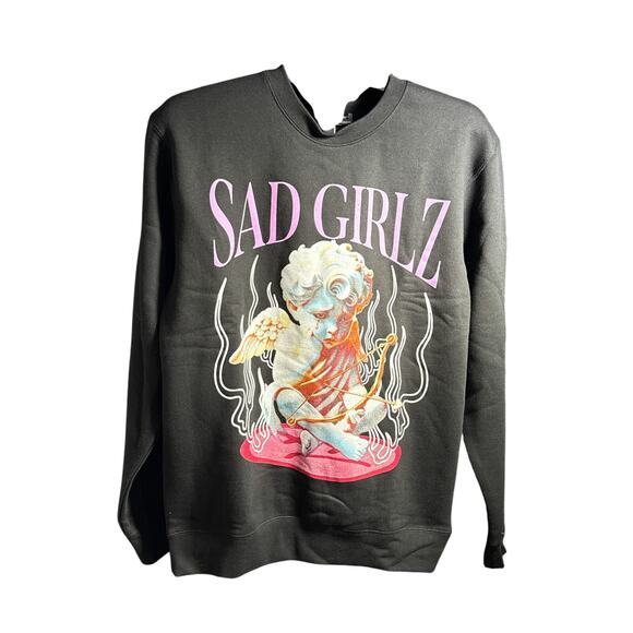 Sad Boyz Sad Girlz Streetwear Crewneck Sweatshirt Size Small (Oversized) Unisex - Picture 1 of 4